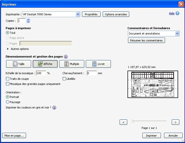 Impression PDF sur pluisieurs feuilles